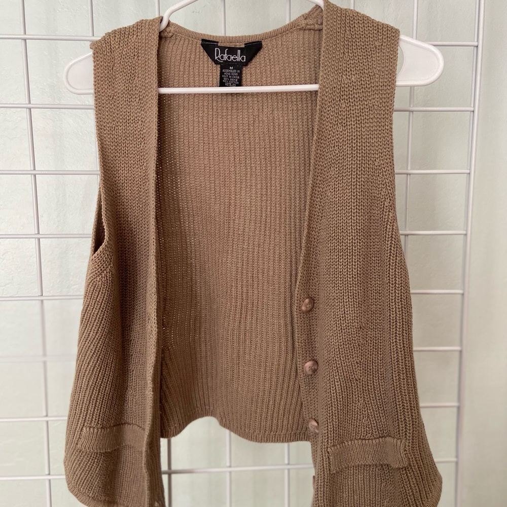 never worn knitted button down vest